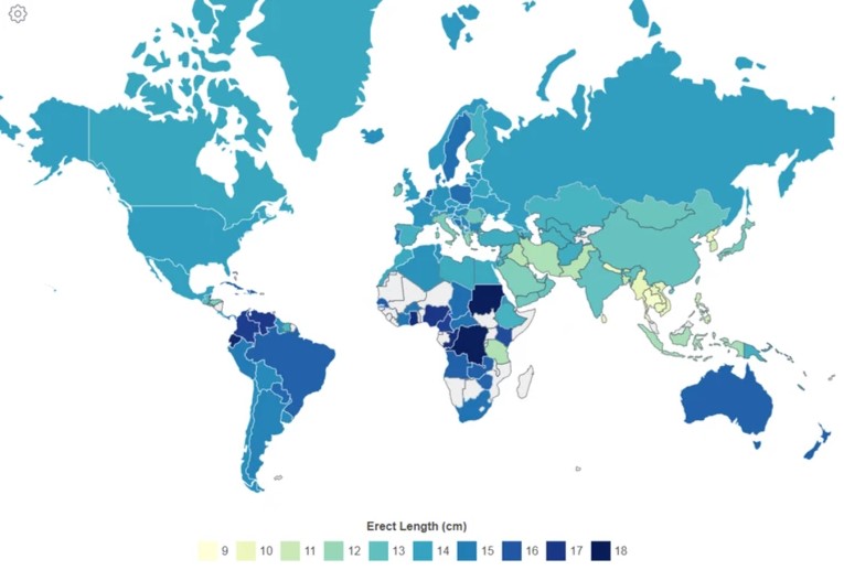 Карта найдовших пенісів